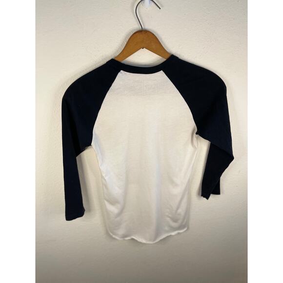 Black and White Cityscape Casual Young and Reckless Varsity T Shirt Twilight - Picture 3 of 5